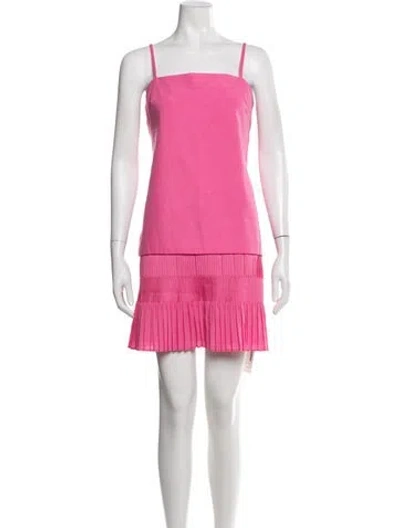Pre-owned Milly Square Neckline Mini Dress In Pink