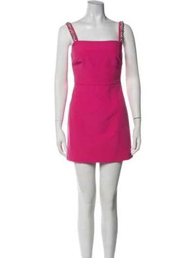 Pre-owned Milly Square Neckline Mini Dress In Pink