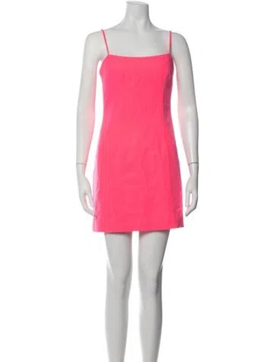 Pre-owned Milly Square Neckline Mini Dress In Pink