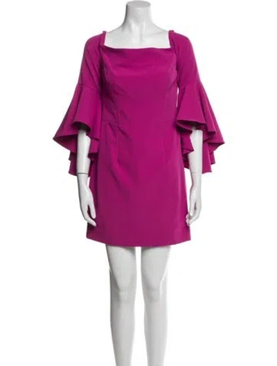 Pre-owned Milly Square Neckline Mini Dress In Purple