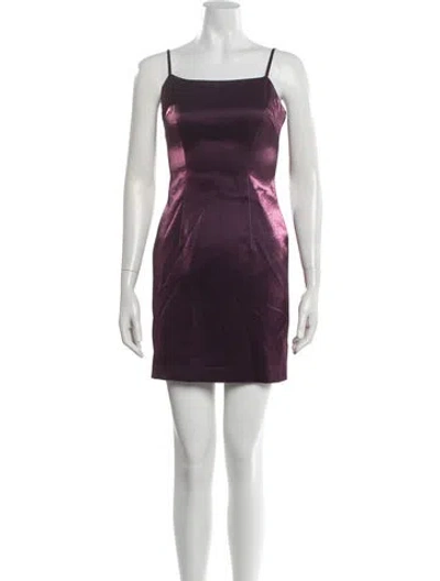 Pre-owned Milly Square Neckline Mini Dress In Purple