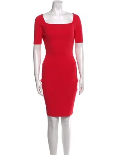 Pre-owned Milly Square Neckline Mini Dress In Red