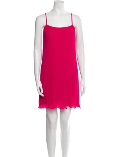 Pre-owned Milly Square Neckline Mini Dress In Red