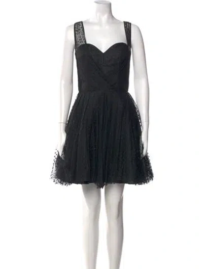 Pre-owned Milly Square Neckline Mini Dress W/ Tags In Black