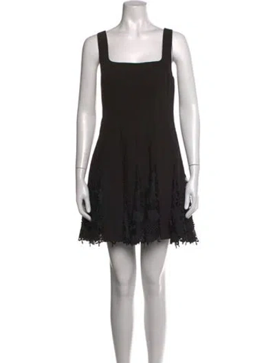 Pre-owned Milly Square Neckline Mini Dress W/ Tags In Black