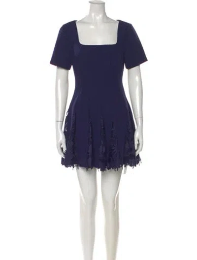 Pre-owned Milly Square Neckline Mini Dress W/ Tags In Blue