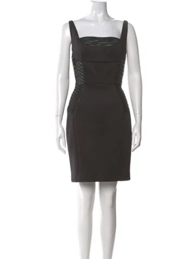 Pre-owned Milly Square Neckline Mini Dress W/ Tags In Gray