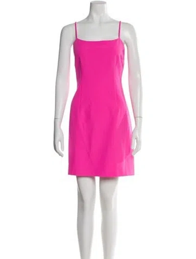 Pre-owned Milly Square Neckline Mini Dress W/ Tags In Pink