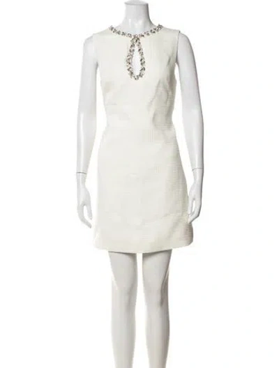 Pre-owned Milly Square Neckline Mini Dress W/ Tags In White