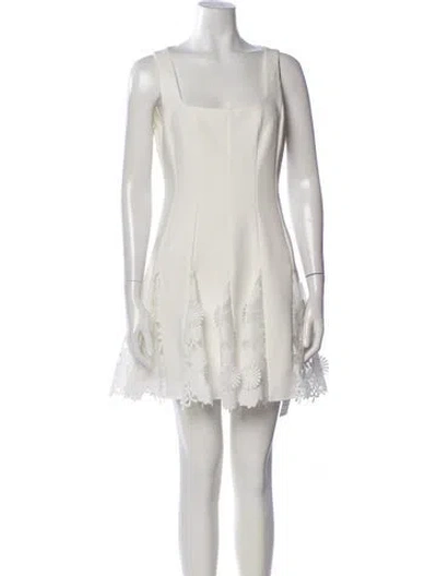 Pre-owned Milly Square Neckline Mini Dress In White