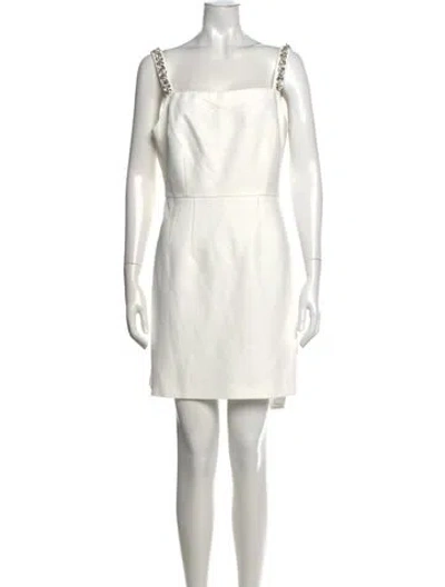 Pre-owned Milly Square Neckline Mini Dress In White