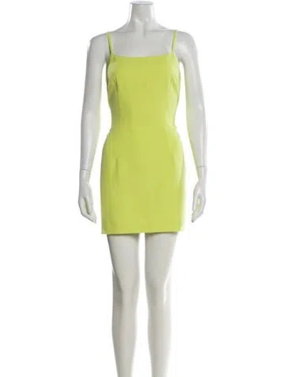 Pre-owned Milly Square Neckline Mini Dress In Yellow