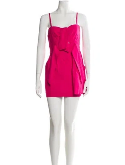 Pre-owned Milly Square Neckline Romper In Pink