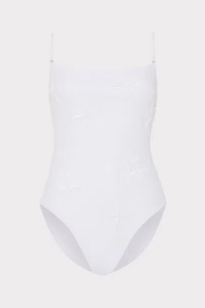 Milly Starfish Sequin One Piece In White
