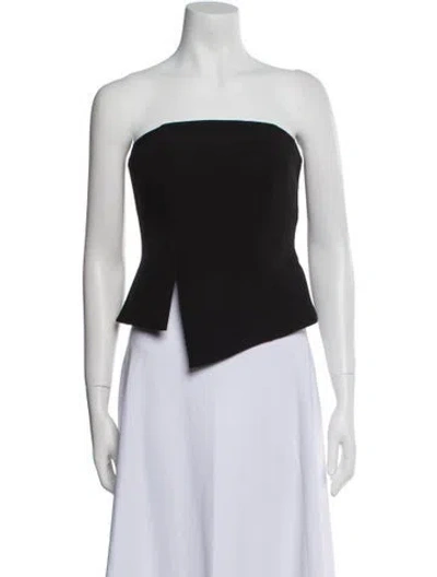Pre-owned Milly Strapless Crop Top In Black