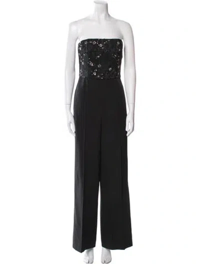 Pre-owned Milly Strapless Jumpsuit In Black