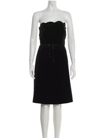 Pre-owned Milly Strapless Knee-length Dress In Black