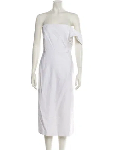 Pre-owned Milly Strapless Knee-length Dress In Neutral
