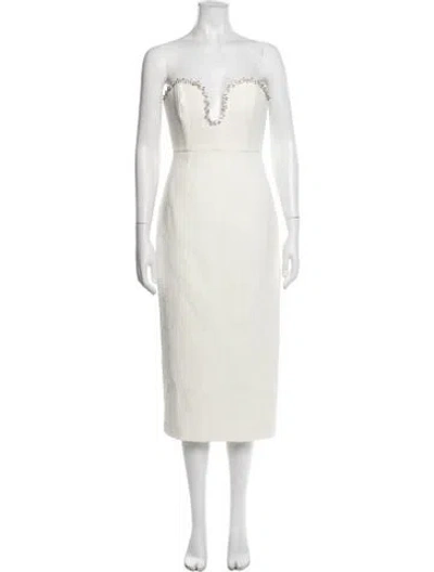 Pre-owned Milly Strapless Knee-length Dress In Neutral
