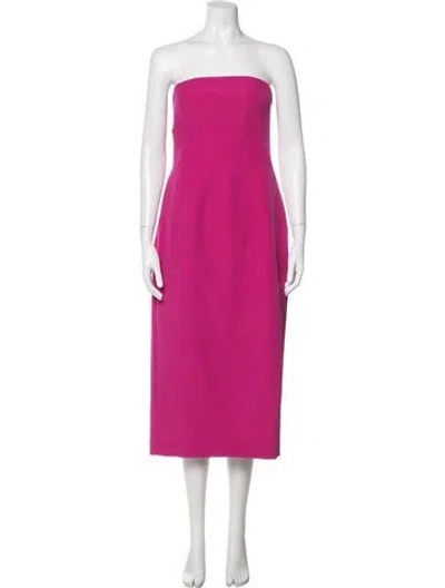 Pre-owned Milly Strapless Knee-length Dress In Pink