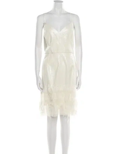 Pre-owned Milly Strapless Knee-length Dress W/ Tags In Neutral