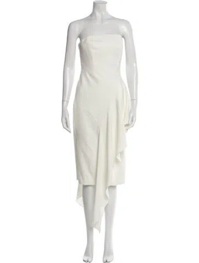Pre-owned Milly Strapless Long Dress In White