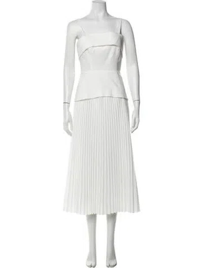 Pre-owned Milly Strapless Long Dress In White