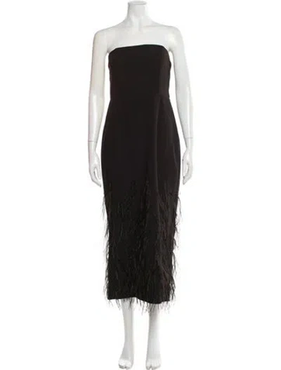 Pre-owned Milly Strapless Midi Length Dress In Black