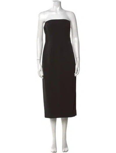 Pre-owned Milly Strapless Midi Length Dress In Black