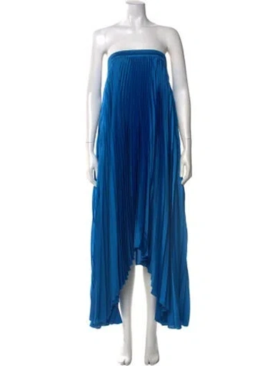 Pre-owned Milly Strapless Midi Length Dress In Blue