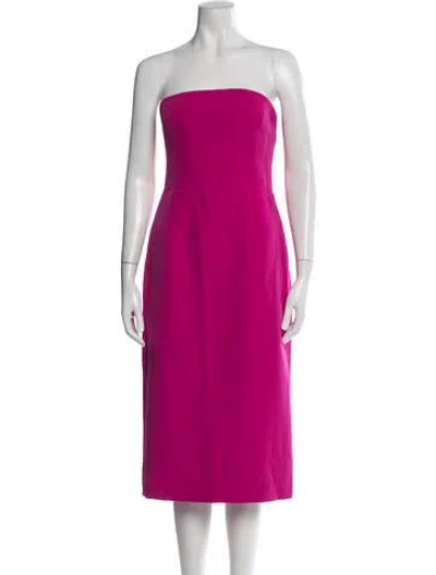 Pre-owned Milly Strapless Midi Length Dress In Pink
