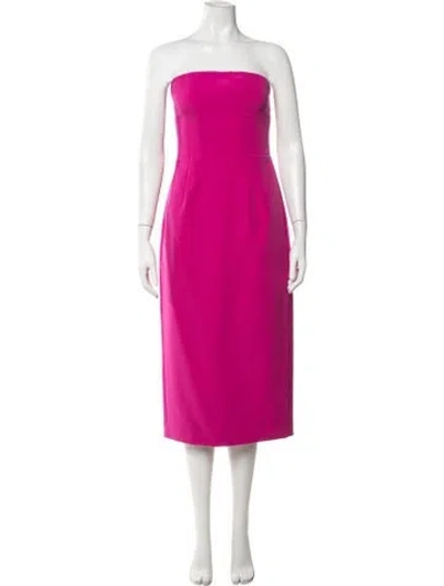 Pre-owned Milly Strapless Midi Length Dress In Pink