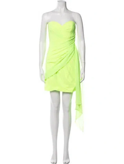 Pre-owned Milly Strapless Midi Length Dress W/ Tags In Green