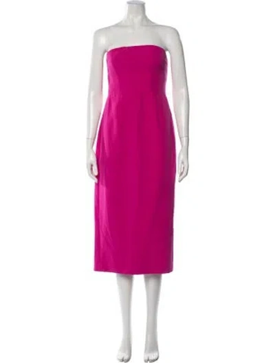 Pre-owned Milly Strapless Midi Length Dress W/ Tags In Pink