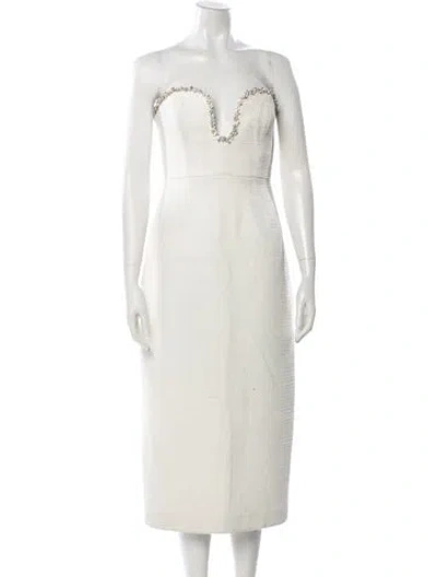 Pre-owned Milly Strapless Midi Length Dress W/ Tags In White