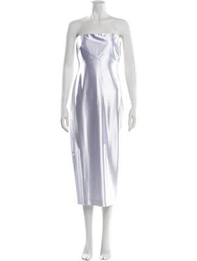 Pre-owned Milly Strapless Midi Length Dress In White