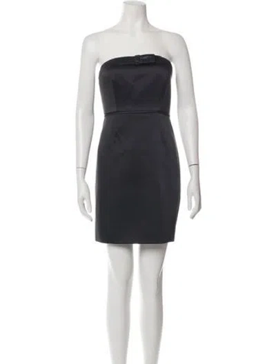 Pre-owned Milly Strapless Mini Dress In Black