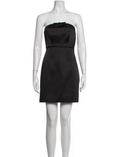 Pre-owned Milly Strapless Mini Dress In Black