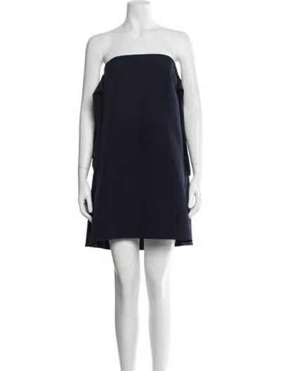 Pre-owned Milly Strapless Mini Dress In Blue