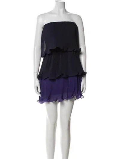 Pre-owned Milly Strapless Mini Dress In Multi