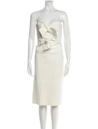 Pre-owned Milly Strapless Mini Dress In Neutral