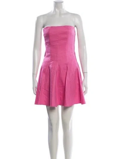 Pre-owned Milly Strapless Mini Dress In Pink