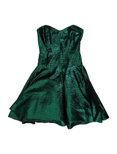 Pre-owned Milly Strapless Mini Dress W/ Tags In Green