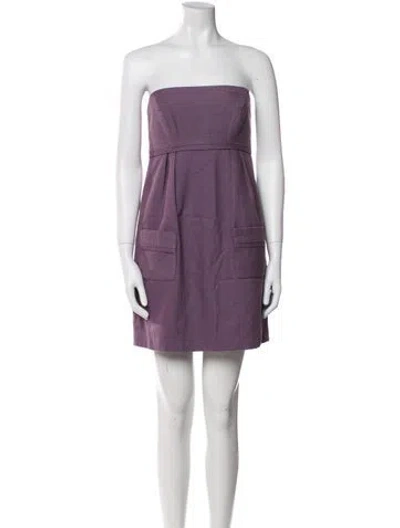 Pre-owned Milly Strapless Mini Dress W/ Tags In Purple