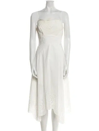 Pre-owned Milly Strapless Mini Dress In White