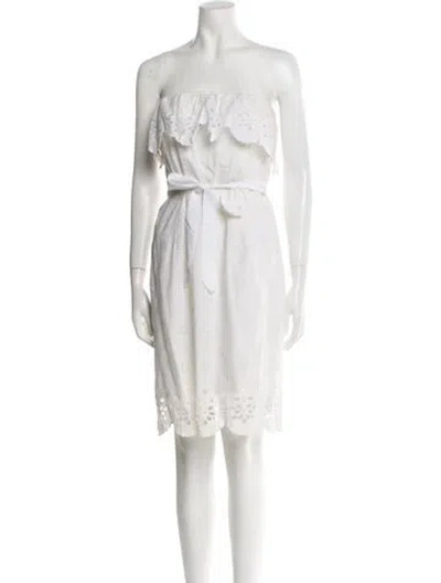 Pre-owned Milly Strapless Mini Dress In White