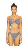 Milly Margot Textured Stripe Bikini Bottom