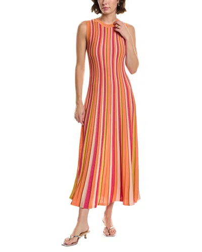 Milly Stripe Midi Dress In Multi