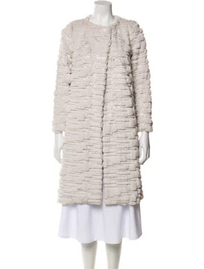 Pre-owned Milly Striped Coat In White