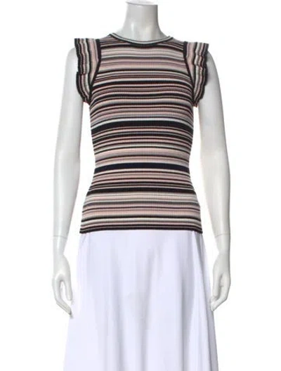 Pre-owned Milly Striped Crew Neck Sweater In Multi